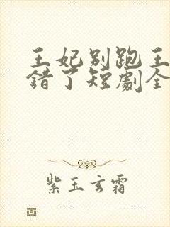 王妃别跑王爷知错了短剧全集