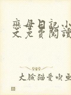 恋母日记小说全文免费阅读苏慧贾云
