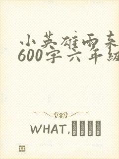 小英雄雨来梗概600字六年级封面