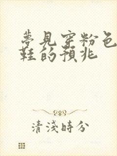 梦见穿粉色的拖鞋的预兆