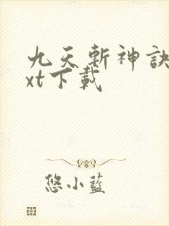 九天斩神诀最txt下载