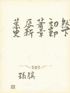 叶辰萧初然最新更新章节下载