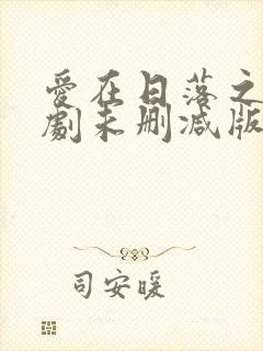 爱在日落之前泰剧未删减版