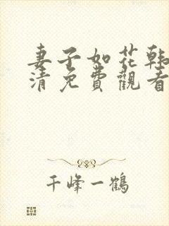 妻子如花韩剧高清免费观看