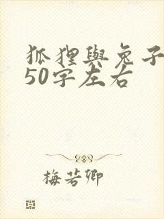 狐狸与兔子续写50字左右封面