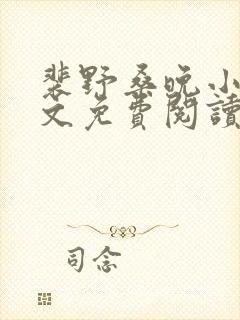 裴野桑晚小说全文免费阅读最新章节