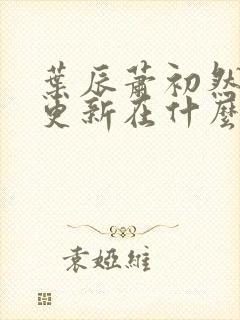 叶辰萧初然最快更新在什么时候封面