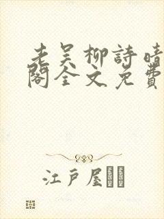 老吴柳诗晴笔趣阁全文免费阅读