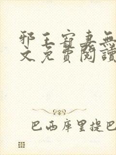 邪王宠妻无度全文免费阅读全文