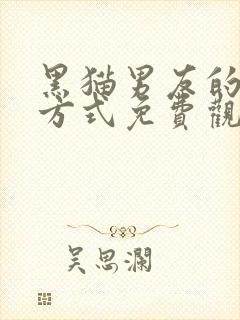 黑猫男友的疼爱方式免费观看动漫