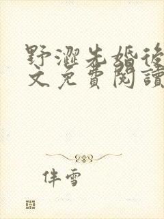 野涩先婚后爱全文免费阅读笔趣阁