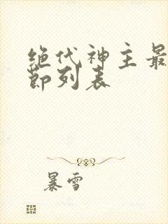 绝代神主最新章节列表