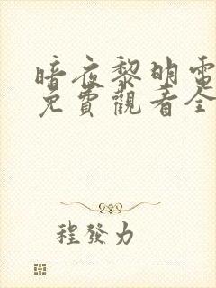 暗夜黎明电视剧免费观看全集完整版高清