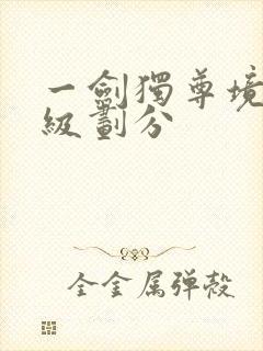 一剑独尊境界等级划分