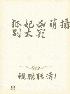 狐妃凶萌摄政王别太宠封面