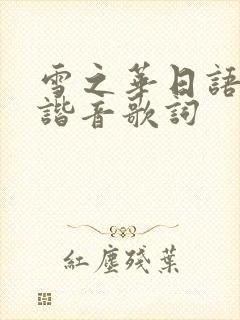 雪之华日语中文谐音歌词