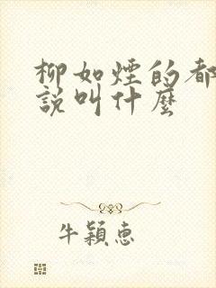 柳如烟的都市小说叫什么