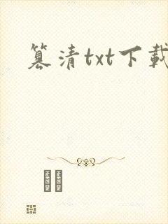 篡清txt下载