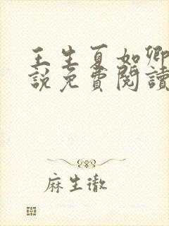 王生夏如卿的小说免费阅读