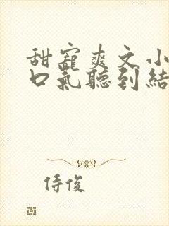甜宠爽文小说一口气听到结局