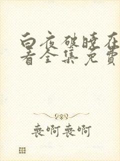 白夜破晓在线观看全集免费下载封面