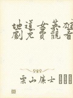 地道女英雄电视剧免费观看全集