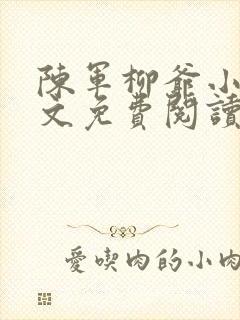 陈军柳爷小说全文免费阅读最新章节