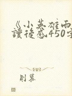 《小英雄雨来》读后感450字左右封面