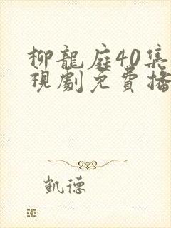 柳龙庭40集电视剧免费播放封面