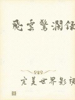 飞云惊澜录