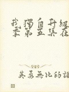 我独自升级第二季第五集在线观看