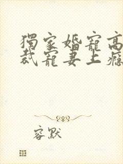 独家婚宠高冷总裁宠妻上瘾免费阅读