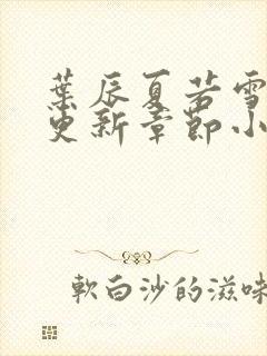 叶辰夏若雪最新更新章节小说免费阅读