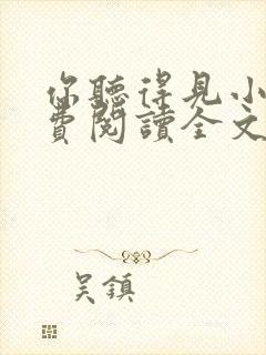 你听得见小说免费阅读全文无删减