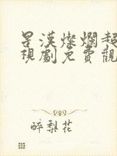 星汉灿烂超清电视剧免费观看完整版