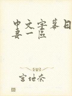 中文字幕日韩人妻一区