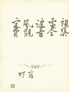 定风波电视剧免费观看全集高清