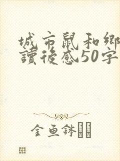 城市鼠和乡下鼠读后感50字封面