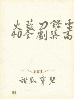 火蓝刀锋电视剧40全剧集高清
