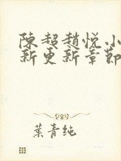 陈超赵悦小说最新更新章节免费阅读