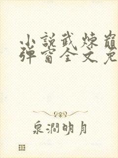 小说武炼巅峰无弹窗全文免费阅读封面