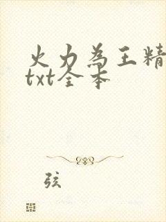 火力为王精校版txt全本