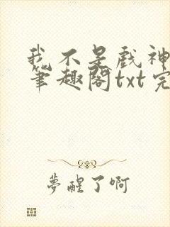 我不是戏神小说笔趣阁txt完整版