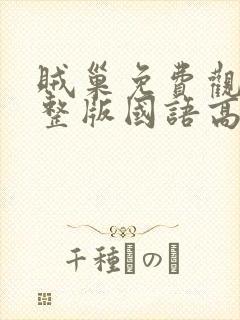 贼巢免费观看完整版国语高清在线封面