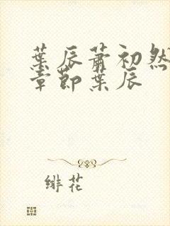 叶辰萧初然最新章节叶辰