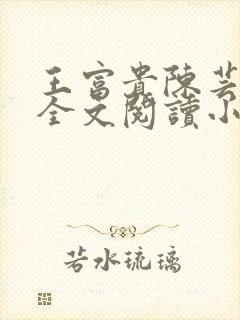 王富贵陈芸免费全文阅读小说