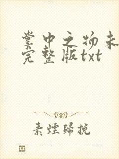 掌中之物未删减完整版txt