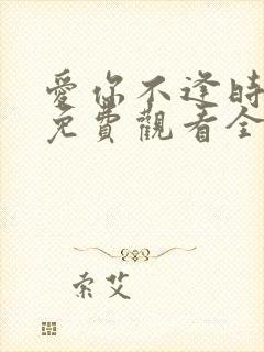 爱你不逢时短剧免费观看全集高清封面