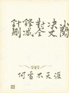 针锋对决小说未删减全文阅读封面