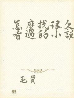 怎么找很久以前看过的小说封面